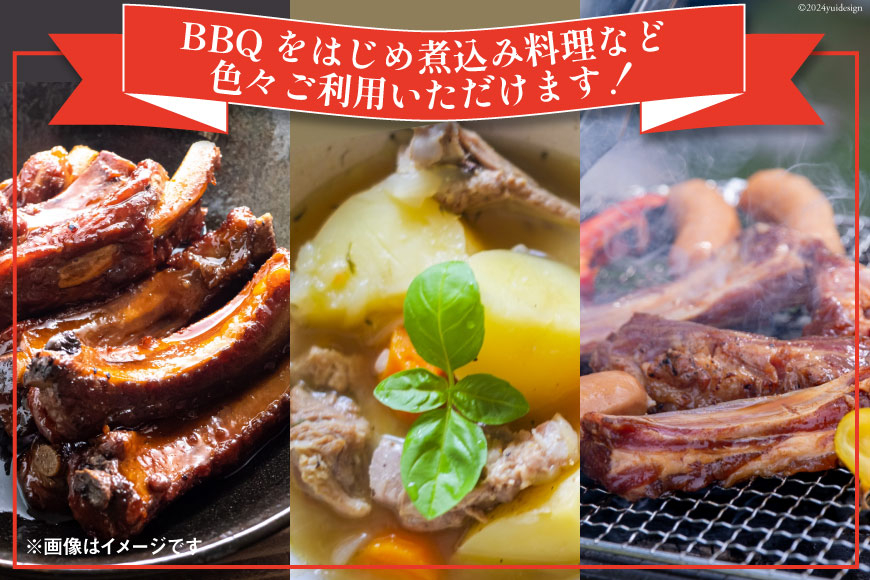 豚肉 訳あり スペアリブ 骨付き 不揃い 6～8袋 計3.5kg [甲斐精肉店 宮崎県 美郷町 31as0105] 冷凍 小分け ブロック 真空パック 国産 宮崎 焼肉