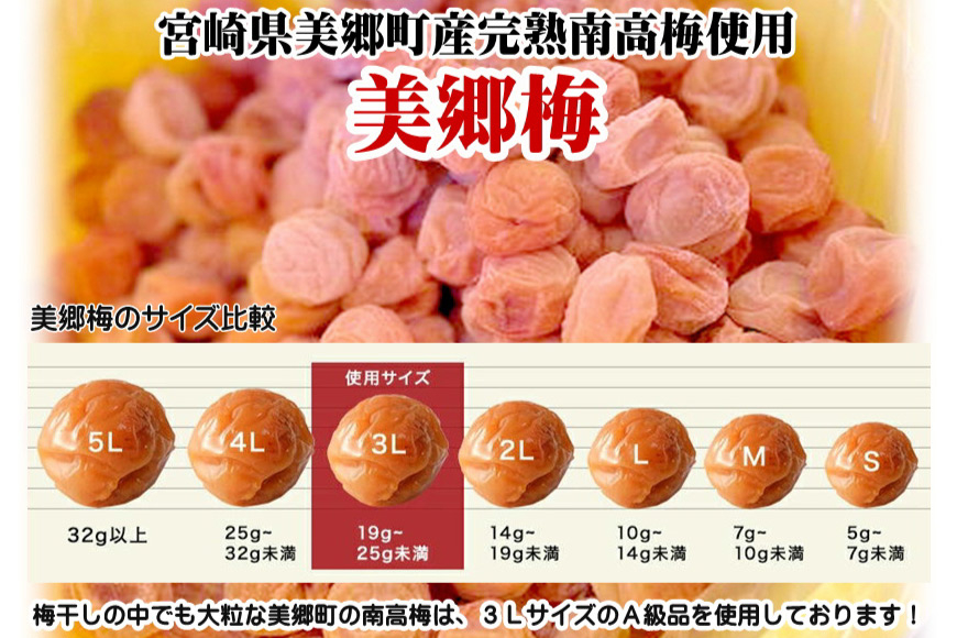 南高梅 梅干し 美郷梅 シソ風味 400g×2 3Lサイズ 塩分控えめ A級品 [農林産物直売所 美郷ノ蔵 宮崎県 美郷町 31ab0113] 国産 宮崎県産 美郷産 常温 送料無料 贈答品 父の日 母の日 プレゼント ギフト 贈り物 おやつ お菓子 調理 おかず 料理 普段使い