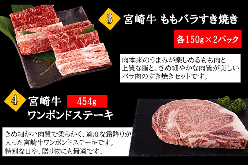 6回 定期便 宮崎牛 ロースステーキ 肩焼肉 ワンポンドステーキ もも バラ すき焼き 肩ロース 約3kg [日本ハムマーケティング 宮崎県 美郷町 31bd0024] 冷凍 送料無料 国産 黒毛和牛 A5 A4等級 ブランド 牛肉 霜降り バーベキュー キャンプ BBQ 宮崎県産 母の日 父の日 プレゼント ギフト 贈り物 6ヶ月 セット