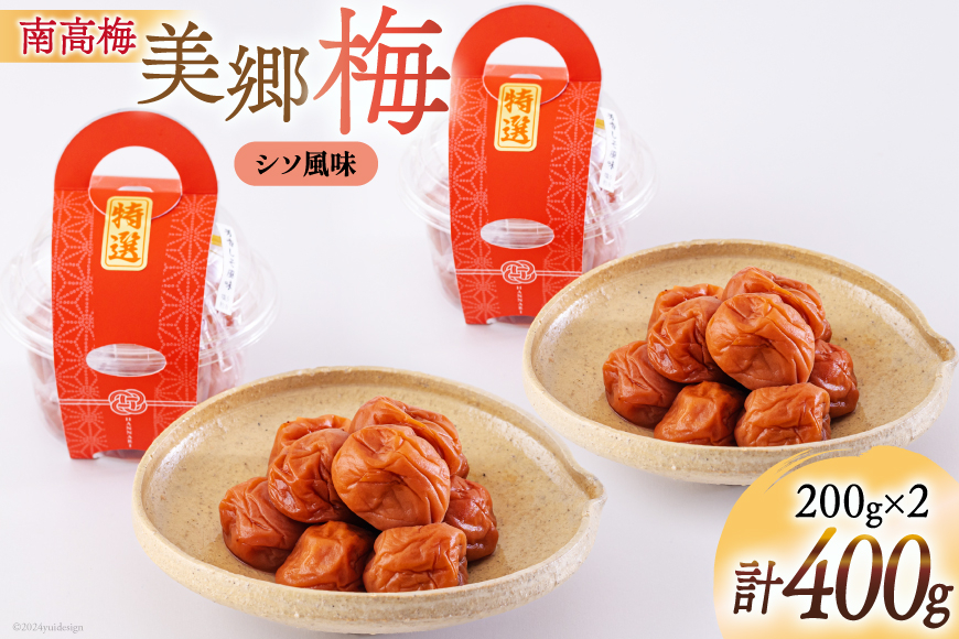 南高梅 梅干し 美郷梅 シソ風味 200g×2 3Lサイズ 塩分控えめ A級品 [農林産物直売所 美郷ノ蔵 宮崎県 美郷町 31ab0110] 国産 宮崎県産 美郷産 常温 送料無料 贈り物 贈答品 父の日 母の日 プレゼント ギフト 紫蘇 おやつ お菓子