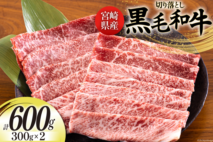 宮崎県産 黒毛和牛 切り落とし 300g×2 計600g [日本ハムマーケティング 宮崎県 美郷町 31bd0013] 小分け モモ カタ バラ ミックス 冷凍 送料無料 国産 牛 肉 切落し 牛丼 肉じゃが しぐれ煮 煮込み 肩 普段使い 母の日 父の日 プレゼント ギフト 贈り物