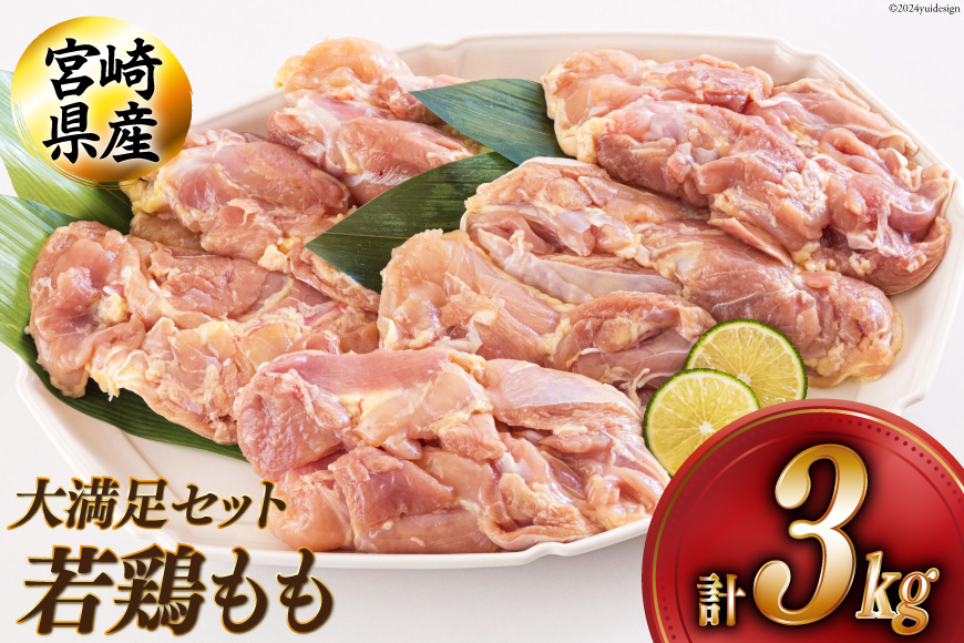 宮崎県産若鶏もも1kg×3 合計3kg [アグリ産業匠泰 宮崎県 美郷町 31be0046] 冷凍 モモ 国産 鳥 肉 宮崎県産 唐揚げ チキン南蛮 親子丼 照り焼き 水炊き 甘辛煮 簡単調理 真空包装 真空パック 便利 ストック すっきり お弁当 おかず 送料無料 大容量 シチュー 炊き込みご飯 鶏