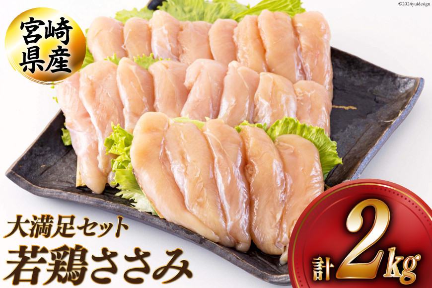 鶏肉 宮崎県産若鶏ささみ1kg×2 計2kg [アグリ産業匠泰 宮崎県 美郷町 31be0063] 冷凍 小分け 個包装 ささみ ササミ 鶏 鶏ささみ 鶏ササミ 若鶏 とりにく 鳥肉