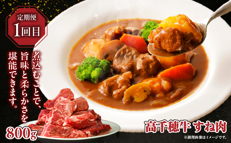 【3か月定期便】高千穂牛煮込み料理3か月定期便| 高千穂牛 牛肉 肉 お肉 定期便 定期 国産牛 ブランド牛 和牛 すね肉 ロース スライス 煮込み カレー ビーフシチュー 国産 贈答 贈り物 普段使い |_Tk002-t086