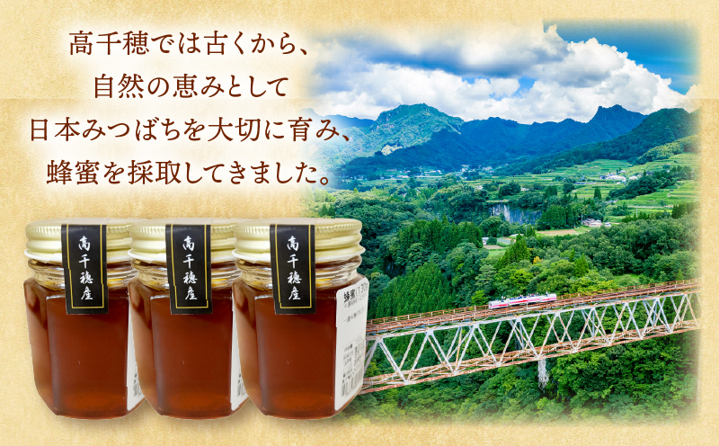 日本みつばち 高千穂の純粋蜂蜜 130g×3本|蜂蜜 はちみつ 日本みつばち 純粋蜂蜜 国産蜂蜜 天然蜂蜜 垂れ蜜 蜜蜂 希少 蜂蜜 濃厚 花 伝統製法 特産品 ふるさと納税 返礼品 宮崎県 高千穂町 | _Tk005-099-1303