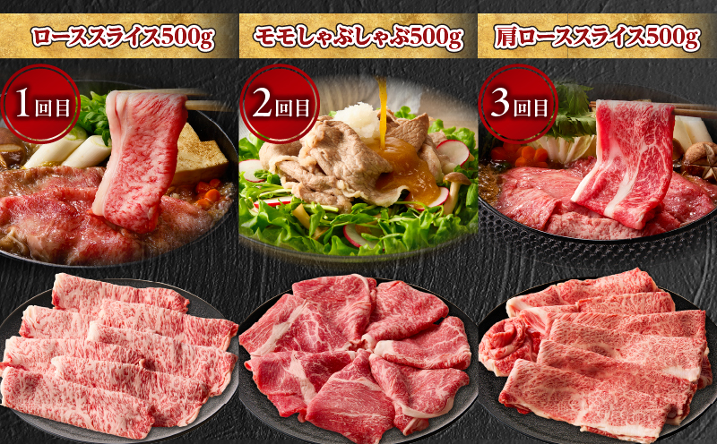 【6か月定期便】宮崎牛バラエティ定期便| 牛肉 肉 ロース スライス モモスライス 肩ローススライス しゃぶしゃぶ 煮物 すき焼き 霜降り 普段使い 料理 アウトドア キャンプ バーベキュー BBQ 贈り物 贈答 パーティー ギフト 国産 プレゼント 鍋パーティー 鍋パ クリスマス |_Tk031-t023
