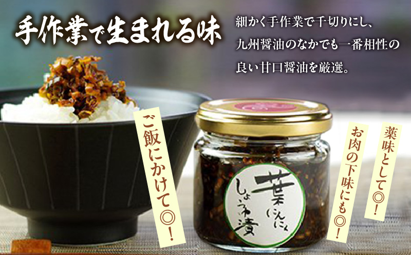 葉にんにくしょうゆ漬け3本セット | 葉にんにく 醤油漬け にんにく セット 詰め合わせ 調味料 調味 薬味 万能調味料 ごはんのお供 おつまみ つまみ 漬物 野菜 おかず 高千穂町産 国産 特産 特産品 加工品 加工食品 グルメ お取り寄せ 宮崎県 高千穂町 | _Tk050-007