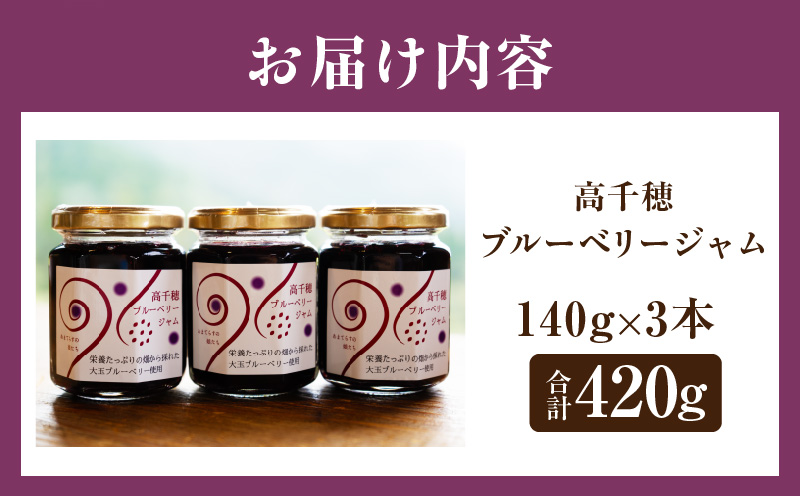 高千穂ブルーベリージャム3本セット | ブルーベリー フルーツ 果物 ジャム ジャムセット マーマレード 手作りジャム パン カナッペ 贈答 贈り物 ギフト 国産 宮崎県産 高千穂町産 特産品 グルメ お取り寄せ おすすめ 瓶 宮崎県 高千穂町 | _Tk050-005