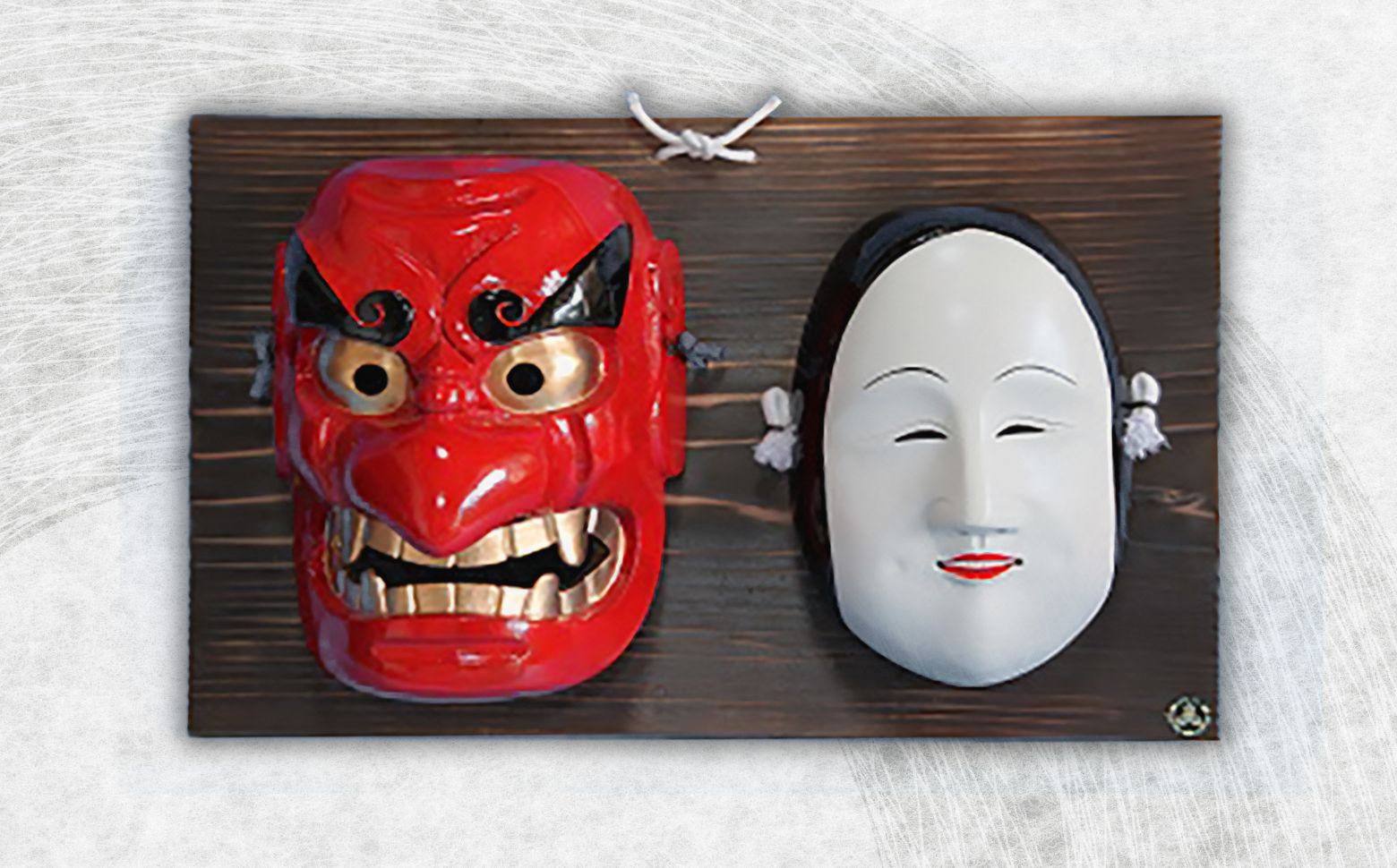 高千穂神楽面（対・塗り） | 神楽 神楽面 夜神楽 伝統 伝統工芸品 工芸品 民芸品 装飾用神楽面 面 お面 仮面 神事 神人和楽 文化財 縁起物 縁起 お土産 スポーツの神様 天岩戸伝説 贈答 贈り物 ギフト おすすめ 装飾品 飾り インテリア 宮崎県 高千穂町 | _Tk014-018