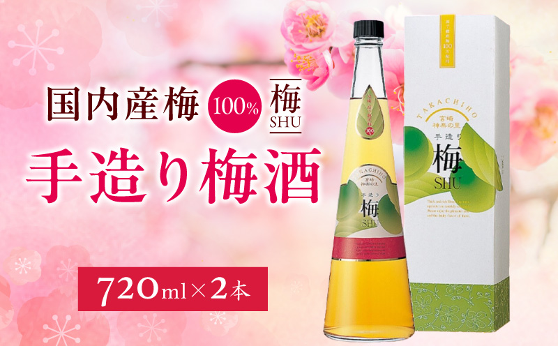 手造り梅酒 14% 720ml×2本セット | 梅酒 酒 アルコール 梅酒セット セット 詰め合わせ ロック ストレート 贈答 贈答用 ギフト プレゼント お祝い 祝い 内祝い 記念日 誕生日 お取り寄せ グルメ 家飲み 宅飲み 飲み会 国産 宮崎県 高千穂町 |_Tk007-028