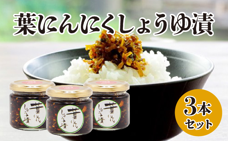 葉にんにくしょうゆ漬け3本セット | 葉にんにく 醤油漬け にんにく セット 詰め合わせ 調味料 調味 薬味 万能調味料 ごはんのお供 おつまみ つまみ 漬物 野菜 おかず 高千穂町産 国産 特産 特産品 加工品 加工食品 グルメ お取り寄せ 宮崎県 高千穂町 | _Tk050-007