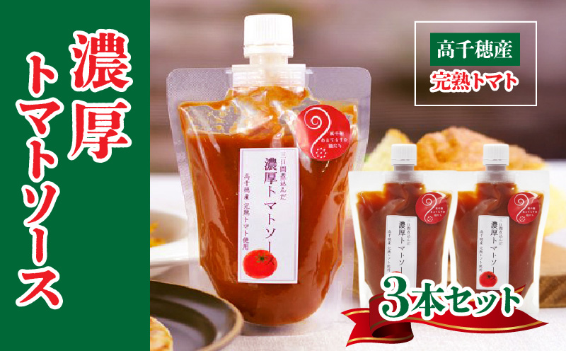 高千穂産完熟トマト使用 濃厚トマトソース3本セット | トマトソース ソース トマト 完熟トマト 完熟トマトソース セット 詰め合わせ 普段使い 使い勝手 小分け パウチ 料理 パスタ ピザ トースト グルメ お取り寄せ おすすめ 宮崎県 高千穂町 | _Tk050-009