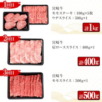 ＜先行予約受付中！2026年1月から発送開始予定＞＜定期便・6回(連続)＞宮崎牛・定期便A(6ヶ月)国産 宮崎県産 宮崎牛 牛肉 ステーキ 焼肉 A4 和牛 モモ肉 ウデ肉 肩ロース【MI002】【(株)ミヤチク宮崎加工センター】