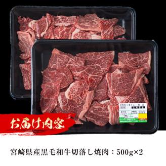 ＜先行予約受付中！2026年1月以降順次発送予定＞宮崎県産 黒毛和牛 切落し 焼肉(計1kg・500g×2)国産 宮崎県産 黒毛和牛 牛肉 炒め物 和牛 切り落とし【MI019】【(株)ミヤチク宮崎加工センター】