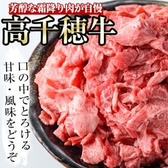 高千穂牛 こま切れ(800g)国産 宮崎県産 宮崎牛 牛肉 炒め物 切り落とし 霜降り A4 和牛 ブランド牛  【MT002】【JAみやざき 高千穂牛ミートセンター】