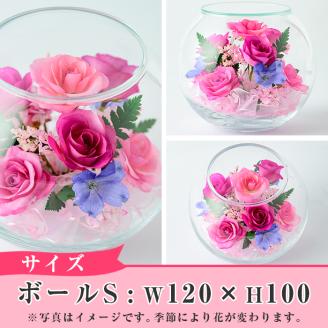 ボトルフラワー ボール(S)花 お花 フラワー インテリア【AT002】【ボトルフラワーatelier4-flowers】