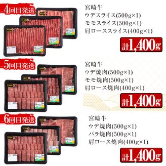 ＜先行予約受付中！2026年1月から発送開始予定＞＜定期便・6回(連続)＞宮崎牛・定期便E(6ヶ月)国産 宮崎県産 宮崎牛 牛肉 ステーキ 焼肉 すき焼き しゃぶしゃぶ 炒め物 霜降り【MI025】【(株)ミヤチク宮崎加工センター】