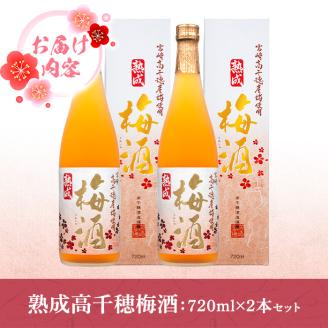 熟成高千穂梅酒 14度(720ml×2本)うめ酒 リキュール アルコール 飲料【MU024】【日之影町村おこし総合産業(株)】