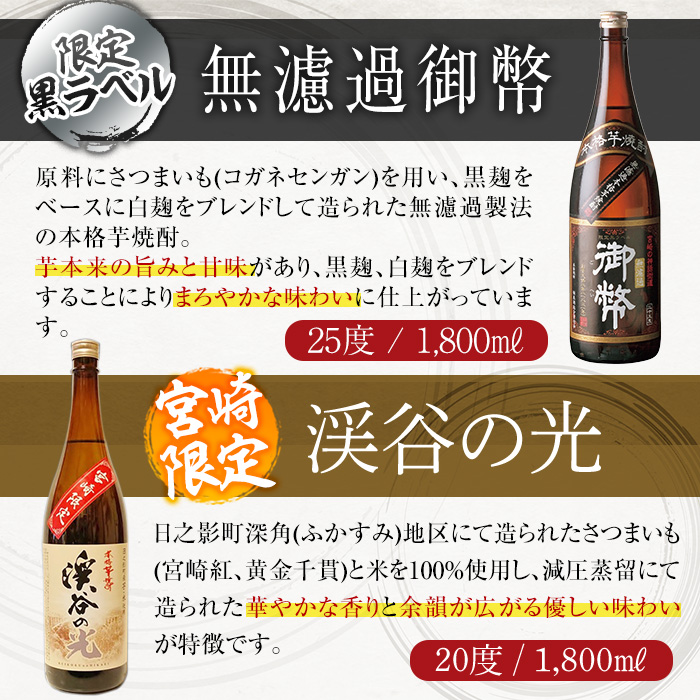 本格芋焼酎飲み比べセット(6種・1800ml×6本) 酒 お酒 焼酎 芋焼酎 いも焼酎 さつまいも アルコール 宮崎限定 【HM046】【姫泉酒造合資会社】