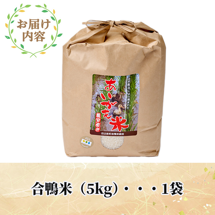 ＜ 新米 ・ 令和7年産 ＞＜数量限定＞ 合鴨 米 (5kg×1袋) 白米 精米 国産 ご飯 アイガモ 合鴨農法 5kg お米 ごはん【MU007】【日之影町村おこし総合産業(株)】
