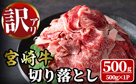 ＜訳あり＞宮崎牛 切り落とし(500g) 牛肉 肉 ブランド牛  冷凍 国産 精肉 お取り寄せ 黒毛和牛 宮崎県 【LJ004】【ローカルブランディング株式会社】