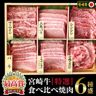宮崎牛[特選]食べ比べ焼肉6種盛(合計200g)[SG019][株式会社SHINGAKI]
