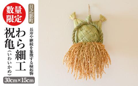 ＜先行予約受付中！2026年2月以降順次発送予定＞わら細工 祝亀(30cm×15cm)縁起物 装飾 工芸品 民芸品 手作り【WR005】【株式会社たくぼ】