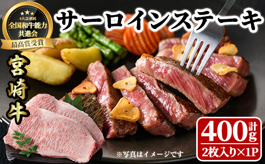 宮崎牛 サーロインステーキ(計400g・2枚) 希少部位 BBQ 牛肉 肉 ブランド牛  冷凍 国産 精肉 お取り寄せ 黒毛和牛 宮崎県 【LJ015】【ローカルブランディング株式会社】