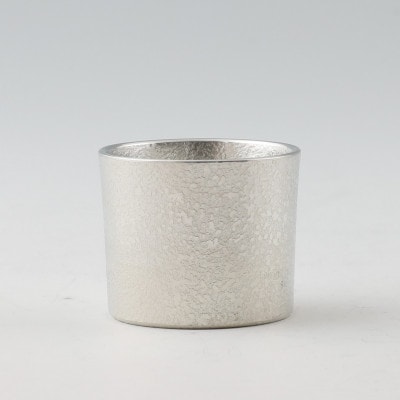 薩摩錫器 ぐい呑(白吹雪加工小)