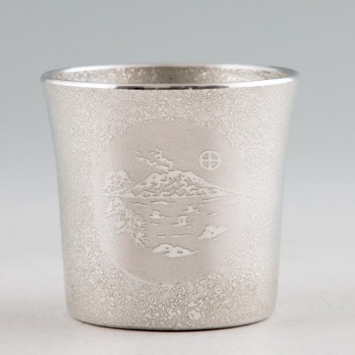 薩摩錫器　桜島タンブラー(白)