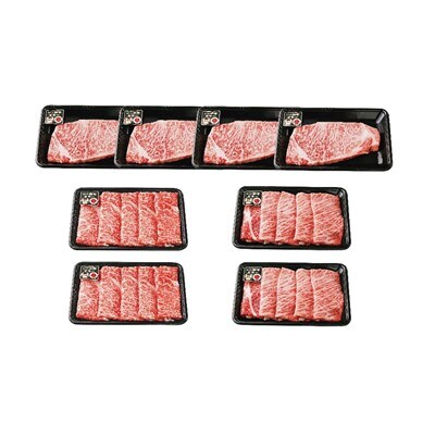 鹿児島黒牛サーロインステーキ(4枚)・すきやき食べ比べセット(鹿児島県)【配送不可地域：離島】