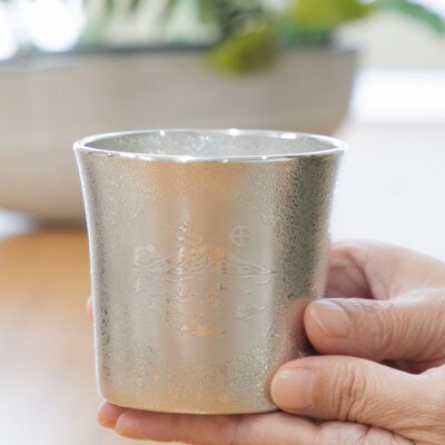 薩摩錫器　桜島タンブラー(白)