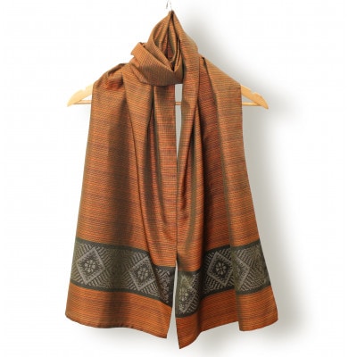 大島紬ストール(オレンジ)