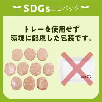 【1500ｇ】黒毛和牛・黒豚生ハンバーグ　トレー無しSDGs　K086-018