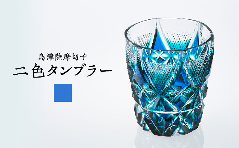 島津薩摩切子 二色タンブラー C-213 ルリ緑　K010-038_02