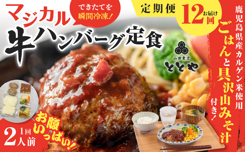 【全12回定期便】マジカル冷凍牛ハンバーグ定食　K258-T03_c