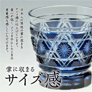 島津薩摩切子　焼酎オンザロックグラス cut01 緑　K010-013_2