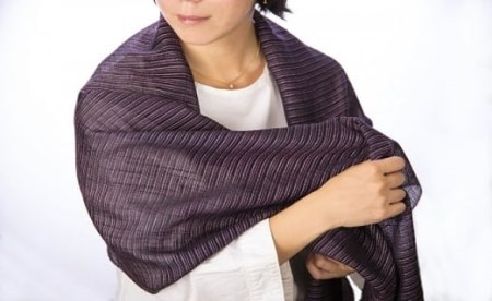 大島紬　黒キイトストール ②黒　K040-003_2