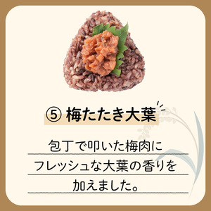 【7営業日以内に発送】9種から選べる！ 冷凍玄米おむすび 5個入り (5)梅たたき大葉　K182-005_05