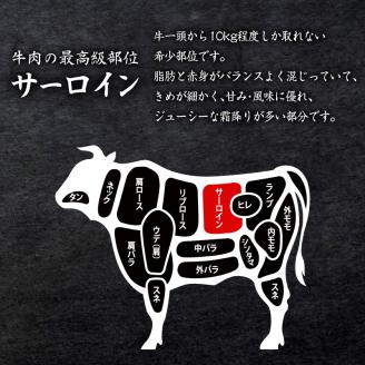 鹿児島県産黒毛和牛5等級サーロイン2枚入り360g　K086-029