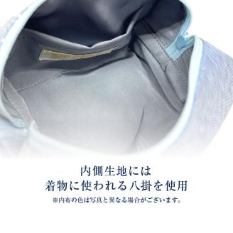 CHANCE（シャンス）大島紬キャラメルポーチ【ライトブルー】　K054-006