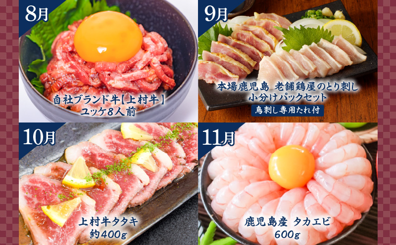 【全8回】鳥刺し・刺身・ユッケ定期便　K000-T2506