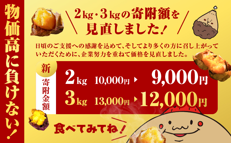 鹿児島市 畑の金貨 焼き芋紅はるか 3kg　K181-001_01