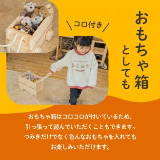 コロ付きおもちゃ箱＆つみきセット　K180-001