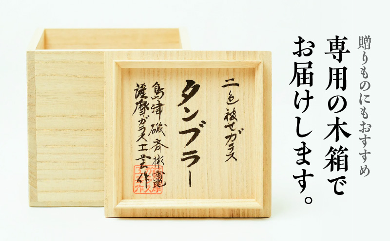 島津薩摩切子 二色タンブラー C-213 ルリ金赤　K010-038_01