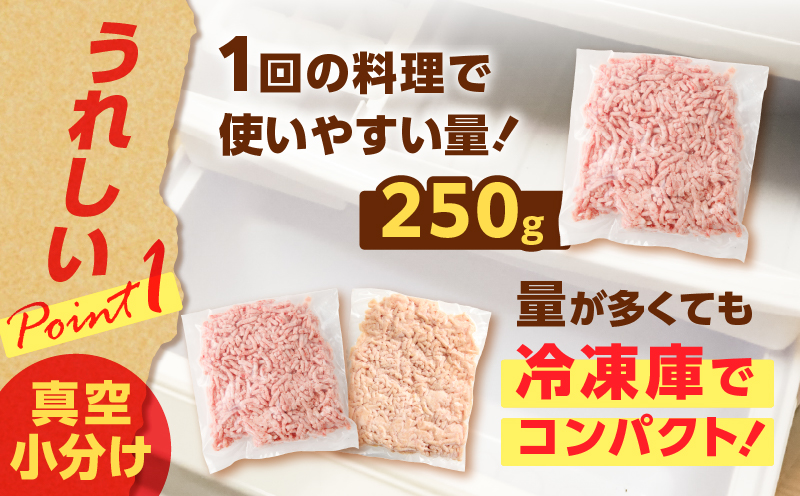 国産鶏モモミンチ＜うす塩＞＋黒豚ミンチセット 計500g　K025-017_01