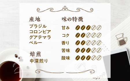 【5営業日以内に発送】4種類の有機豆を使用した贅沢ブレンド珈琲（豆）　K186-001_01