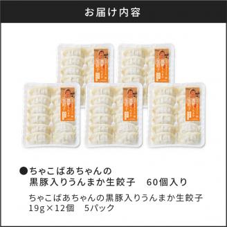 ちゃこばあちゃんの黒豚入りうんまか生餃子　60個入り　K027-001