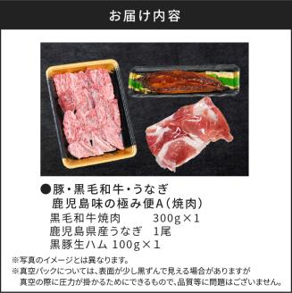 黒豚・黒毛和牛・うなぎ　鹿児島味の極み便A（焼肉）　K086-013