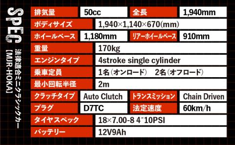 法律適合ミニクラシックカー【MJR-HOKA】 K212-003: 鹿児島市ANAのふるさと納税